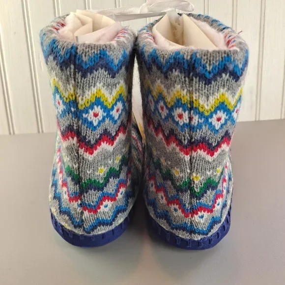 NWT Boden Fairisle Slipper Boots EU Size 33 or Size US Size 7 Kids - Picture 4 of 9